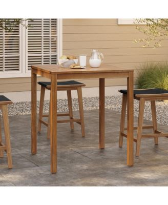 Outdoor Acacia Wood 37-Inch Counter Height 4-Person Dining Table