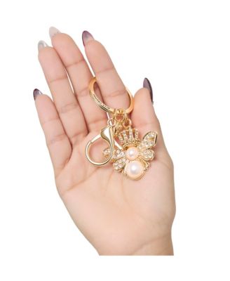 Regal Bee Pearl Charm Keychain