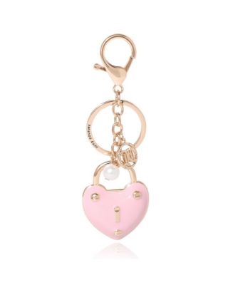 Juicy Couture Heart Lock Keychain – Chic Pink & Gold Fashion