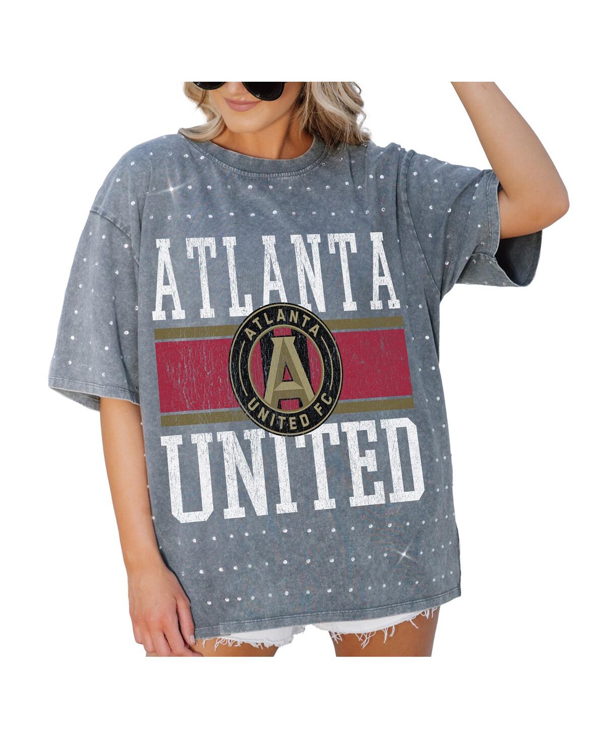 Shop Gameday Couture Women's Gray Atlanta United Fc Oversized Mini Rhinestone Classic T-shirt