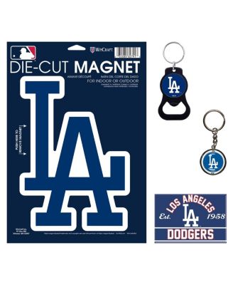 Wincraft - Los Angeles Dodgers Key Rings and Magnets Set, 4-Pack