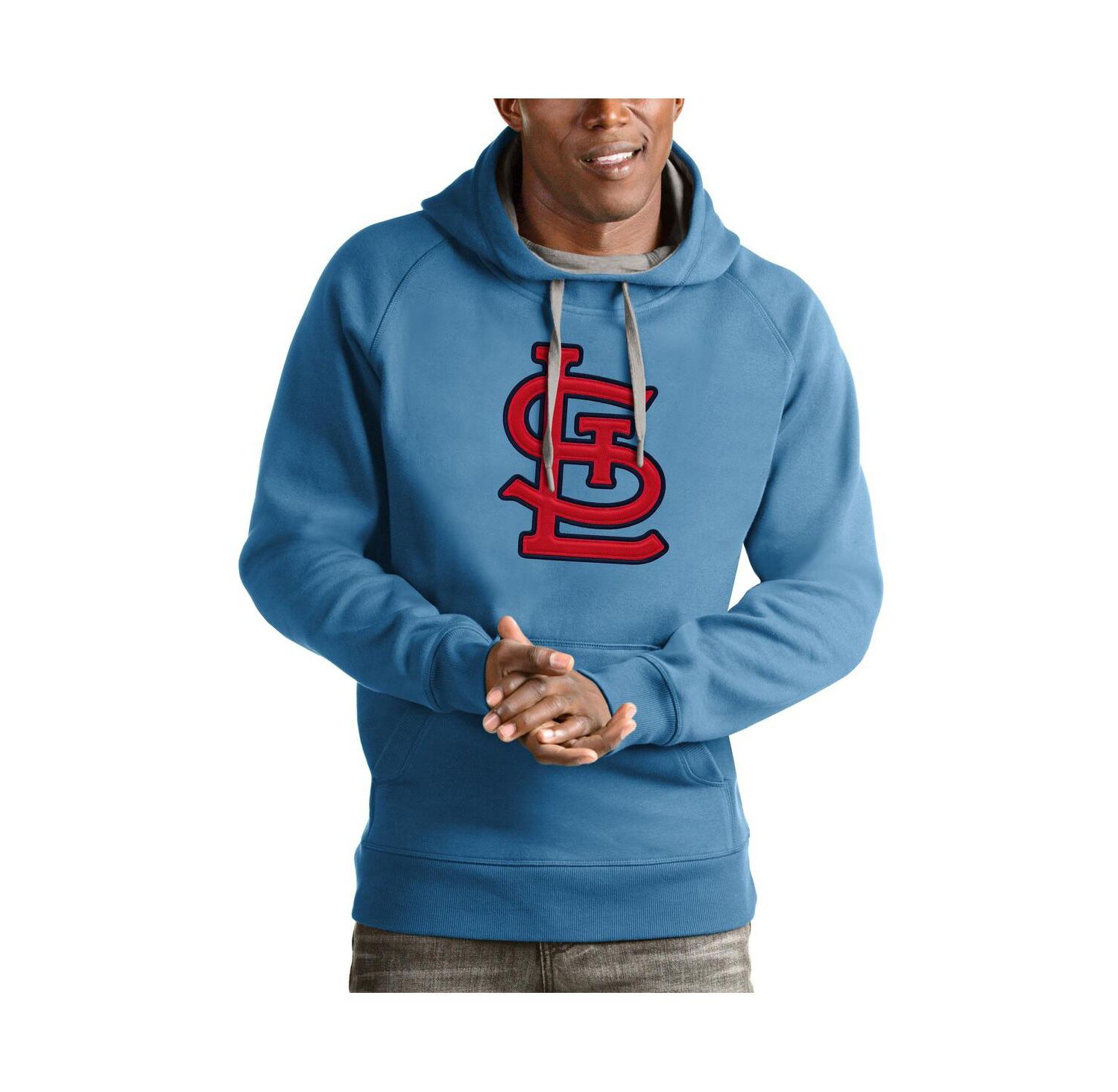 Men's Light Blue St. Louis Cardinals Victory Pullover Team Logo Hoodie