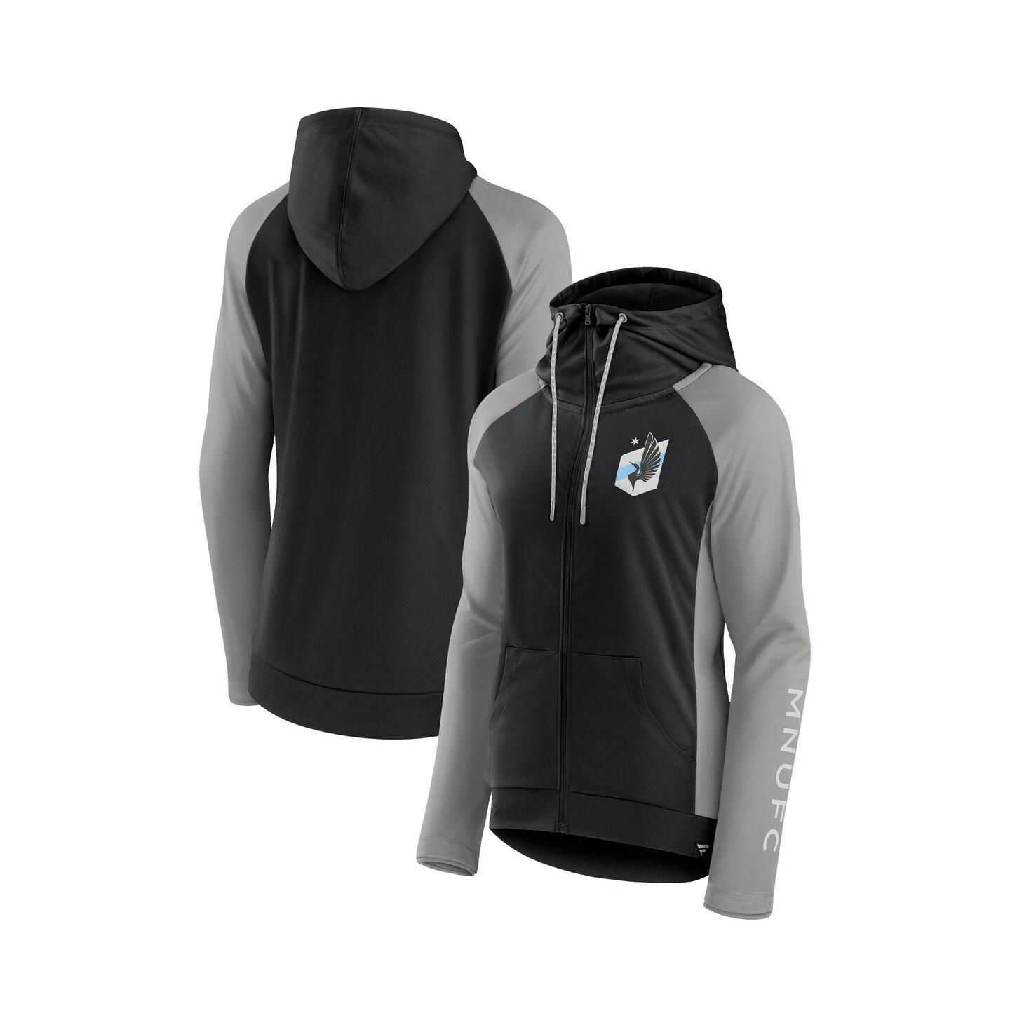 Женская куртка Fanatics Black/Gray Minnesota United FC Interlock Lightweight Full-Zip — фото 1