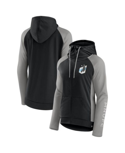 Женские куртки Fanatics Women's Black/Gray Minnesota United FC Interlock Lightweight Full-Zip Jacket