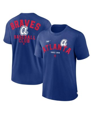 Nike - Men's Royal Atlanta Braves Cooperstown Collection Rewind Slogan T-Shirt