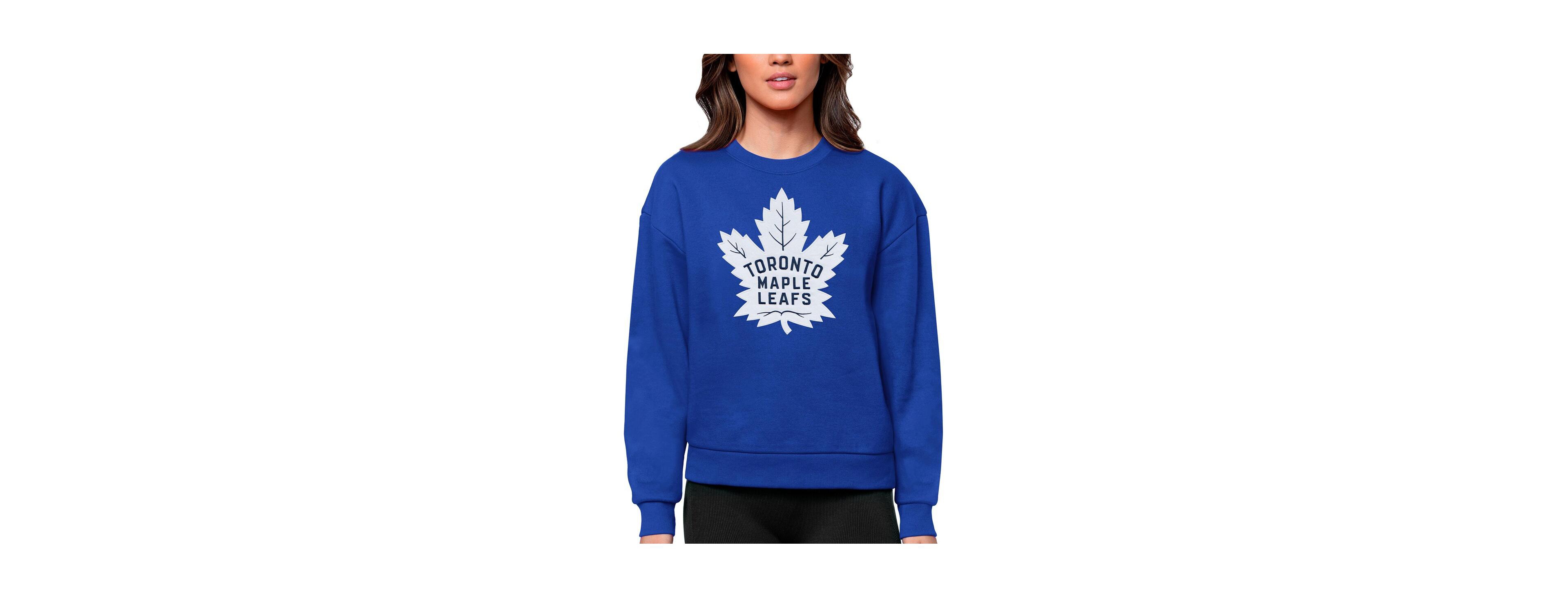 Antigua Women's Royal Toronto Maple Leafs Primary Logo Team Victory Crewneck Pullover Sweatshirt
