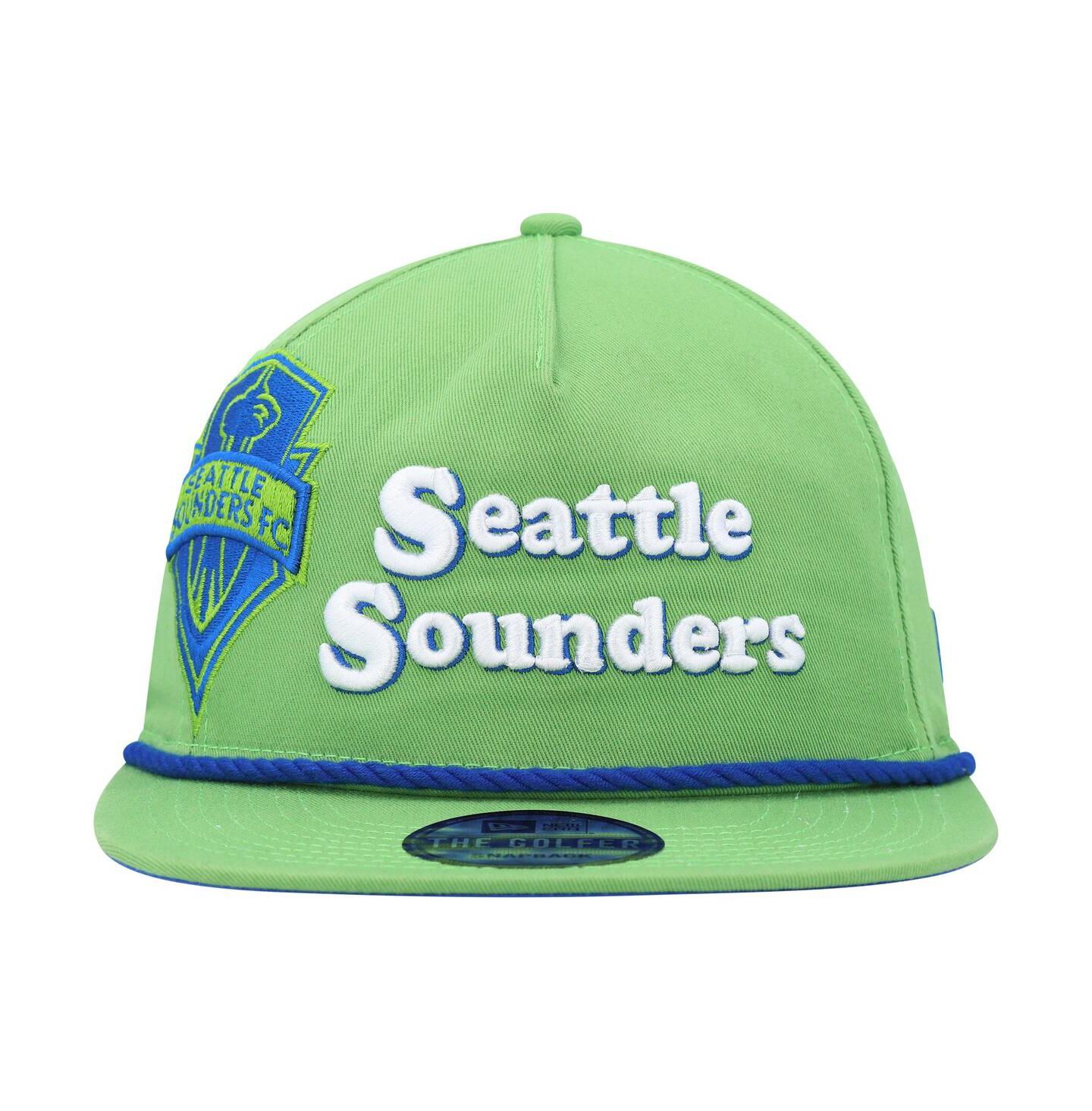 Мужская кепка New Era Rave Green Seattle Sounders FC Heritage The Golfer Snapback Hat — фото 2