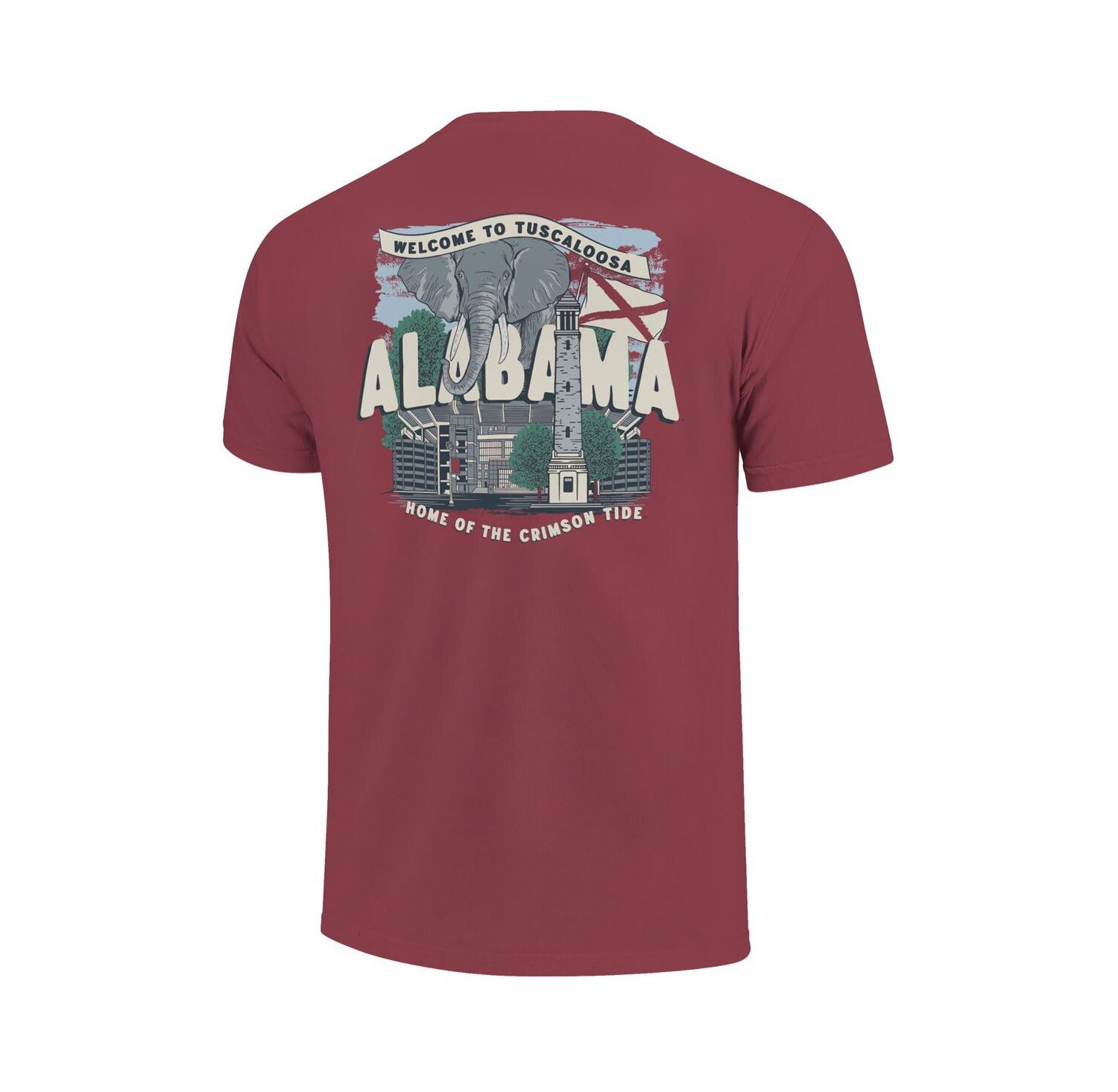 Big Boys and Girls Crimson Alabama Crimson Tide Comfort Colors Hyperlocal Campus Scene T-Shirt