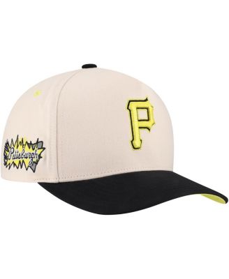 Mitchell & Ness - Men's Cream Pittsburgh Pirates Overspray Pro Pinch Snapback Hat