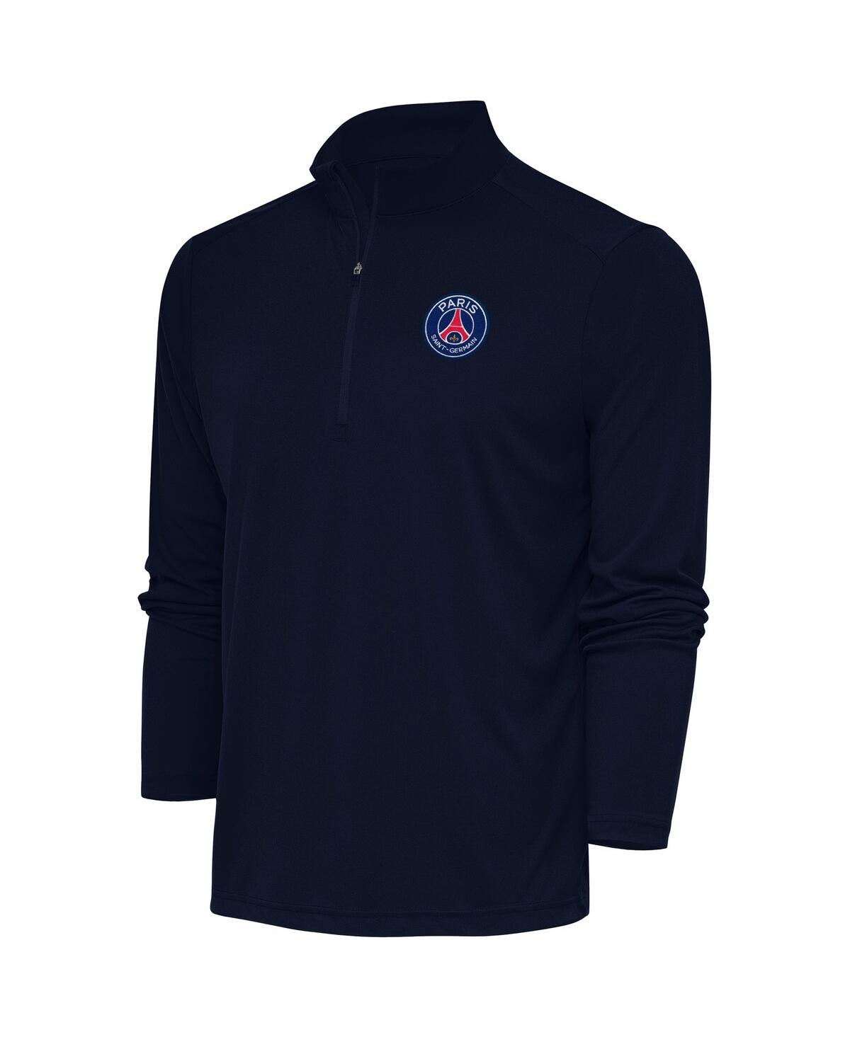 Men's Navy Paris Saint-Germain Statement Quarter-Zip Pullover Sweatshirt - Navy