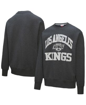 Mitchell & Ness - Men's Charcoal Los Angeles Kings Playoff Win Fleece Pullover Sweatshirt