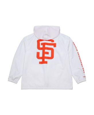 Men's White San Francisco Giants Vintage Full-Snap Hooded Coaches Jacket