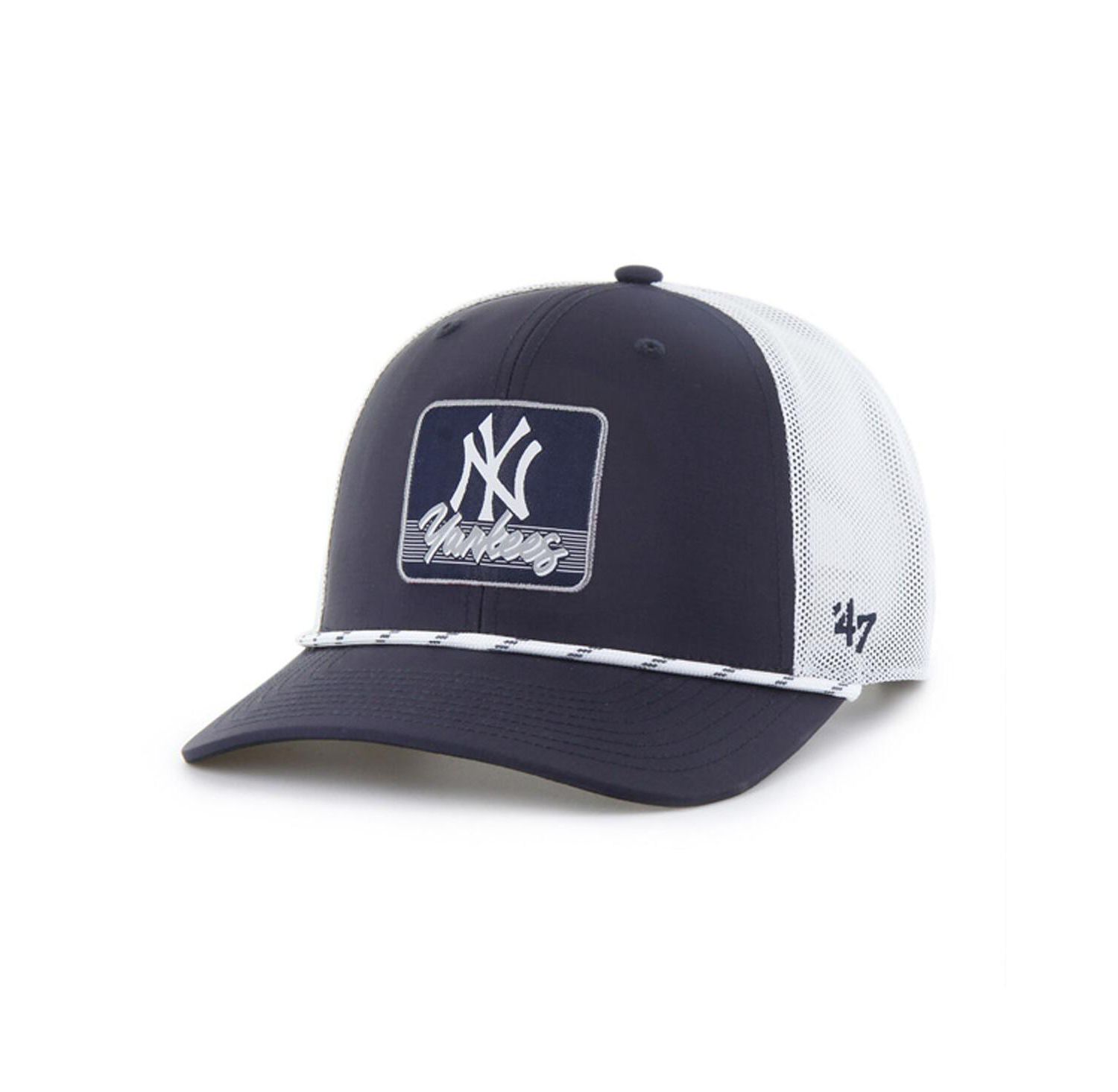 Men's Navy/White New York Yankees Scratch Adjustable Trucker Hat