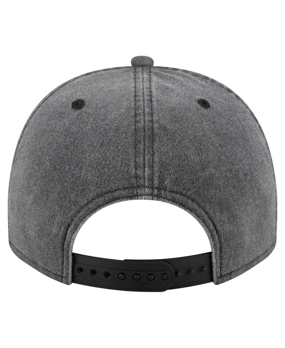 New Era Men's Charcoal Chicago Blackhawks Throwback Washed A-Frame Pre-Curved 9FIFTY Snapback Hat