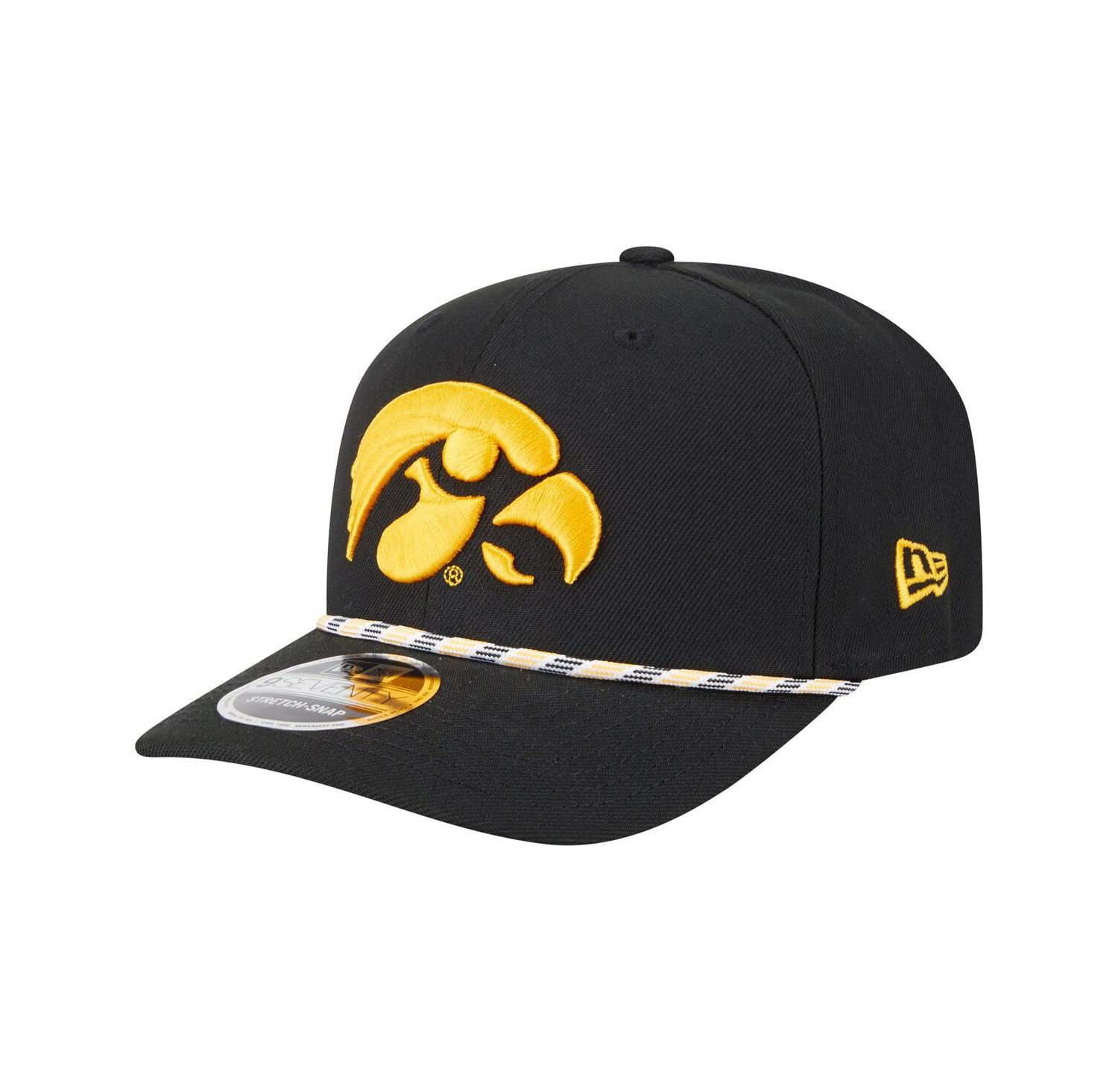 Men's Black Iowa Hawkeyes Game Day Multi-Rope 9SEVENTY Stretch-Snap Hat