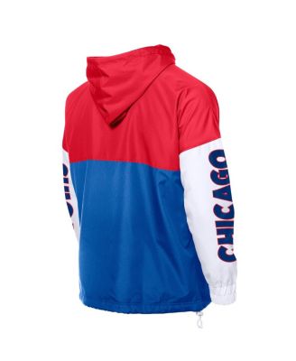 Men's Royal/Red Chicago Cubs Color Block Full-Zip Hoodie Windbreaker Jacket