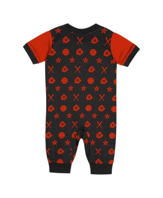 Newborn Black Baltimore Orioles Hard 90 Coveralls Shorts