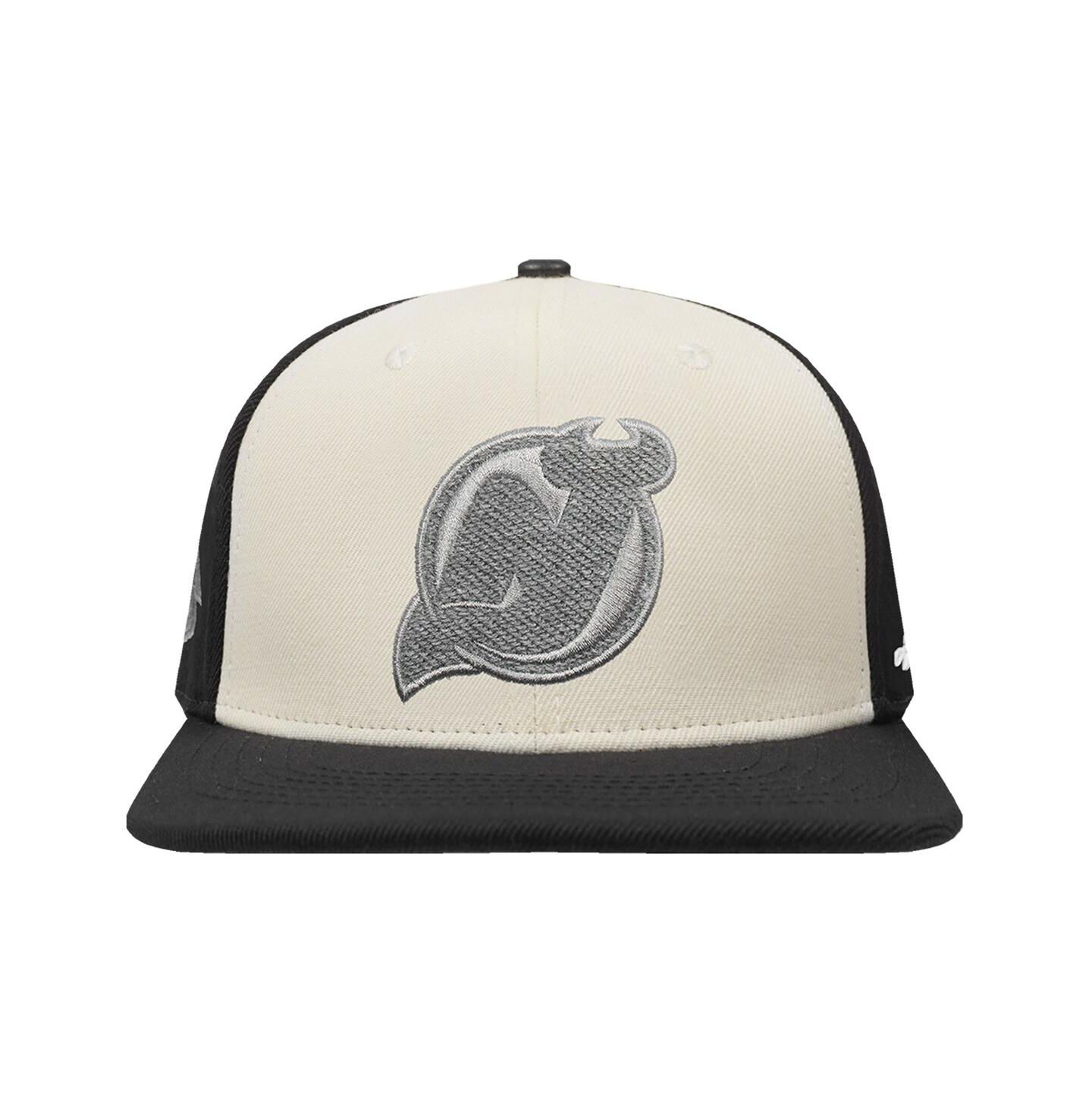 Мужские головные уборы Pro Standard Cream/Black New Jersey Devils French Terry Snapback Hat — фото 2