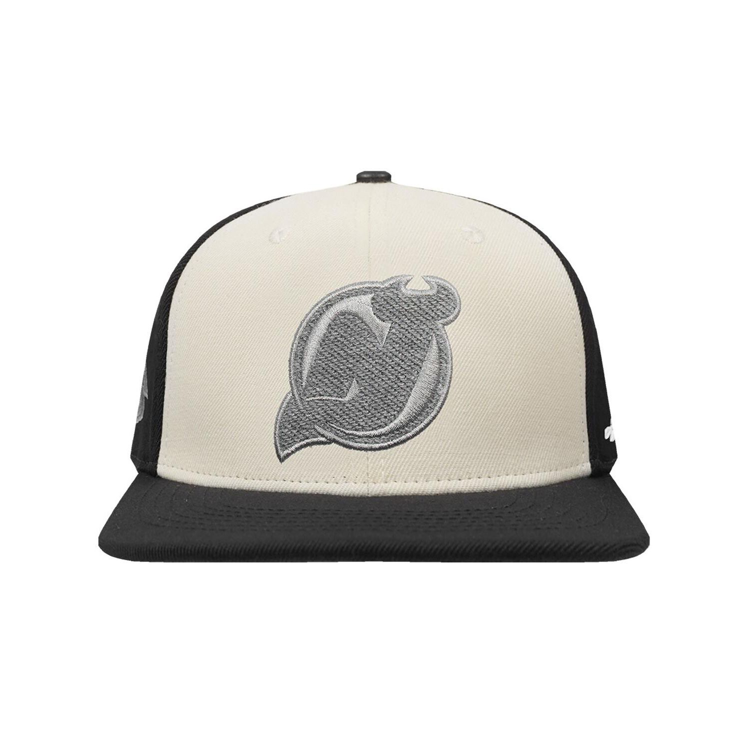 Men's Cream/Black New Jersey Devils French Terry Snapback Hat