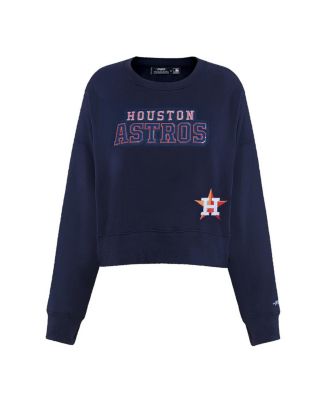 Women's Navy Houston Astros Game Day Classics Crewneck Pullover Sweatshirt