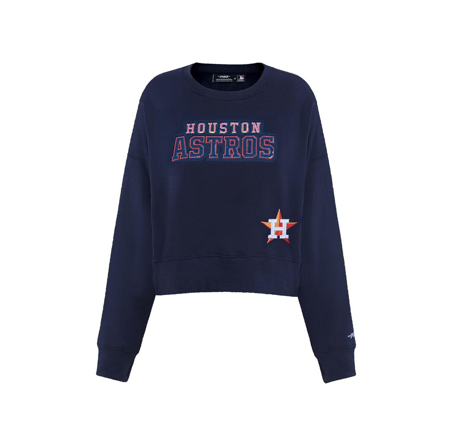 Women's Navy Houston Astros Game Day Classics Crewneck Pullover Sweatshirt