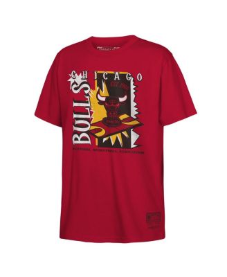 Mitchell & Ness - Big Boys and Girls Red Chicago Bulls Retro '90s Poster T-Shirt
