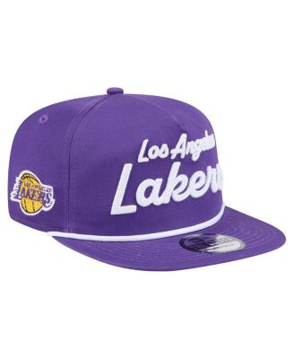 New Era - Men's Purple Los Angeles Lakers Team Text Golfer Snapback Hat