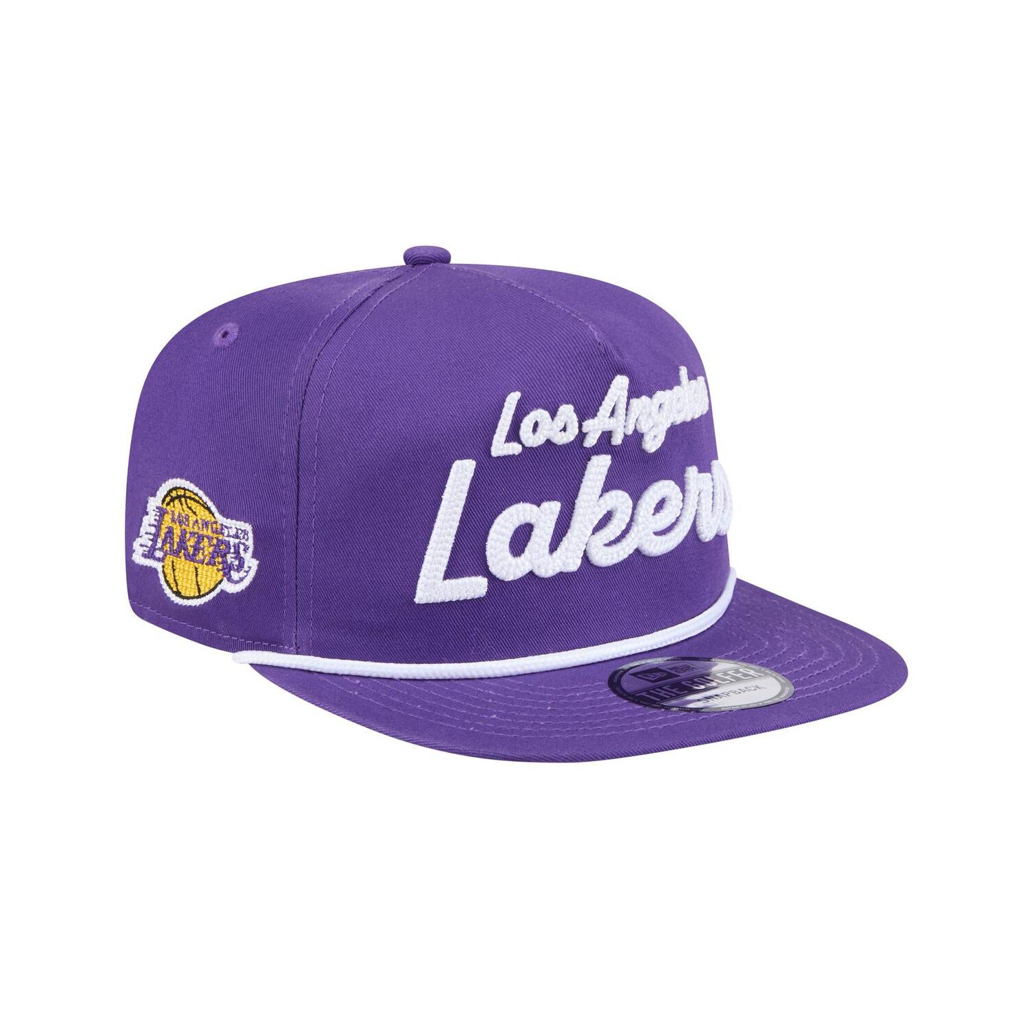 Men's Purple Los Angeles Lakers Team Text Golfer Snapback Hat