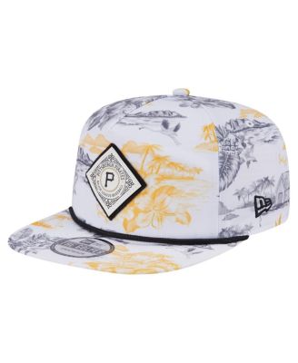 New Era - Men's White Pittsburgh Pirates Printed Island Golfer Snapback Hat