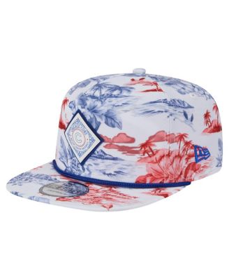 New Era - Men's White Chicago Cubs Printed Island Golfer Snapback Hat