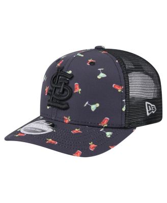 New Era - Men's Black St. Louis Cardinals Adventure Drinks Pattern 9SEVENTY Stretch-Snap Hat