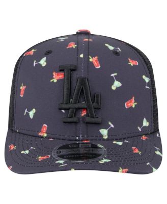 Men's Black Los Angeles Dodgers Adventure Drinks Pattern 9SEVENTY Stretch-Snap Hat