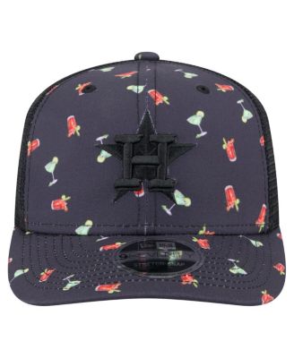 Men's Black Houston Astros Adventure Drinks Pattern 9SEVENTY Stretch-Snap Hat