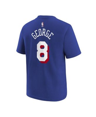Big Boys and Girls Paul George Royal Philadelphia 76ers Icon Name Number T-Shirt