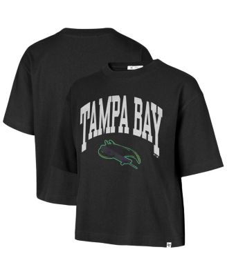 '47 Brand - 47 Brand Women's Black Tampa Bay Rays City Connect Shale Drop Shoulder Cropped T-Shirt