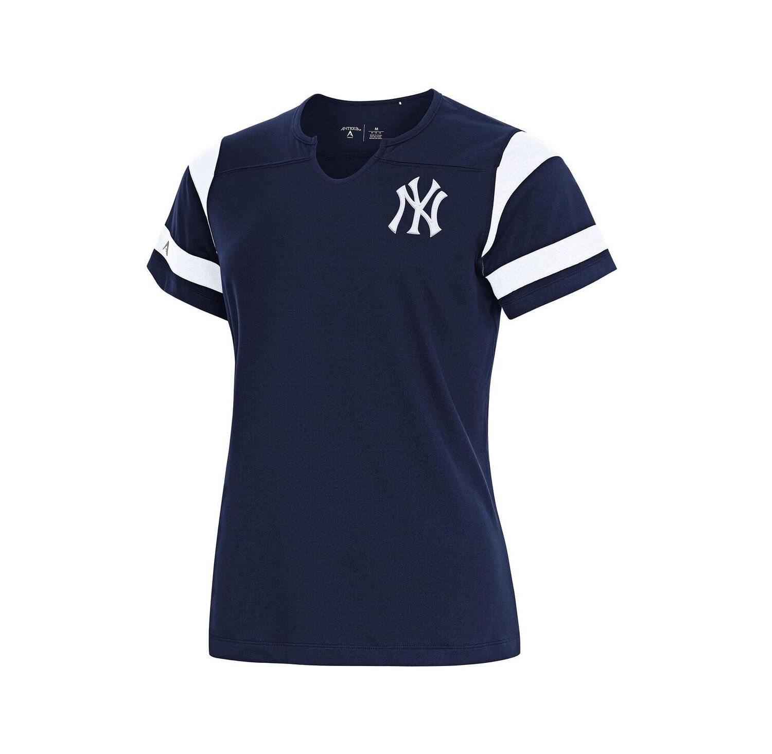Women's Navy New York Yankees Encounter Notch Neck Top