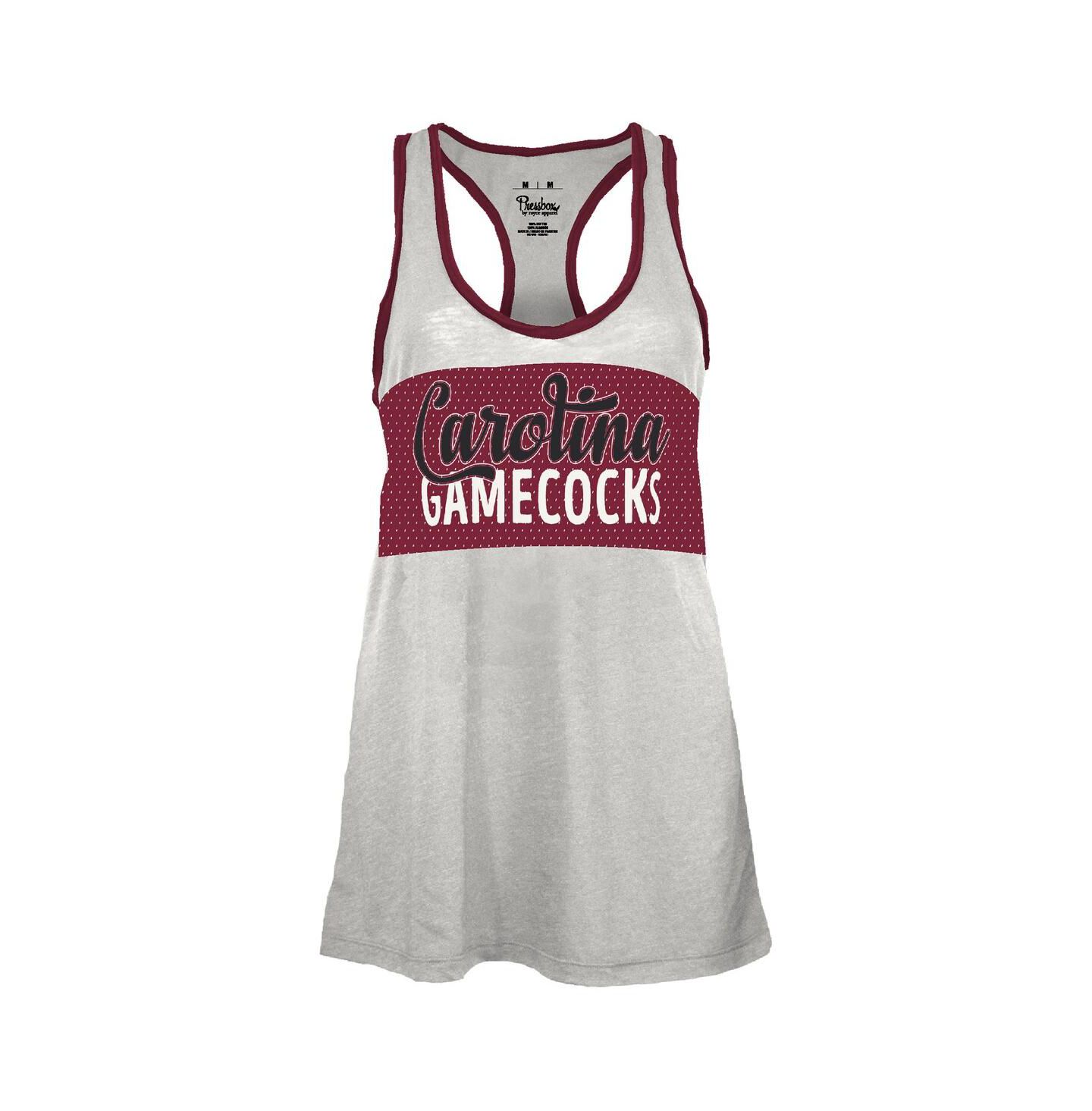 Женский топ Pressbox White/Garnet South Carolina Gamecocks Tracy Racerback — фото 2