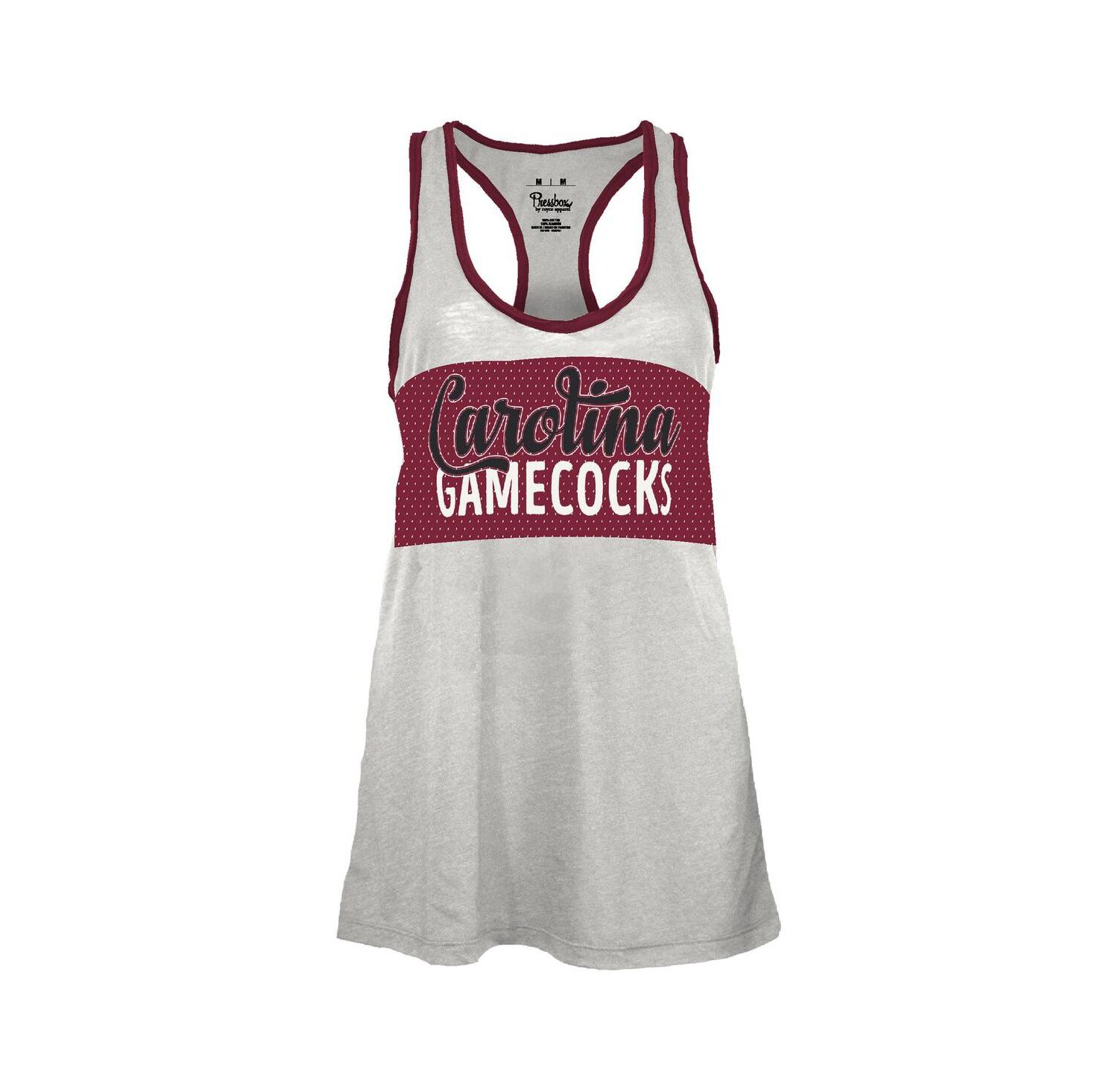 Women's White/Garnet South Carolina Gamecocks Tracy Racerback Tank Top