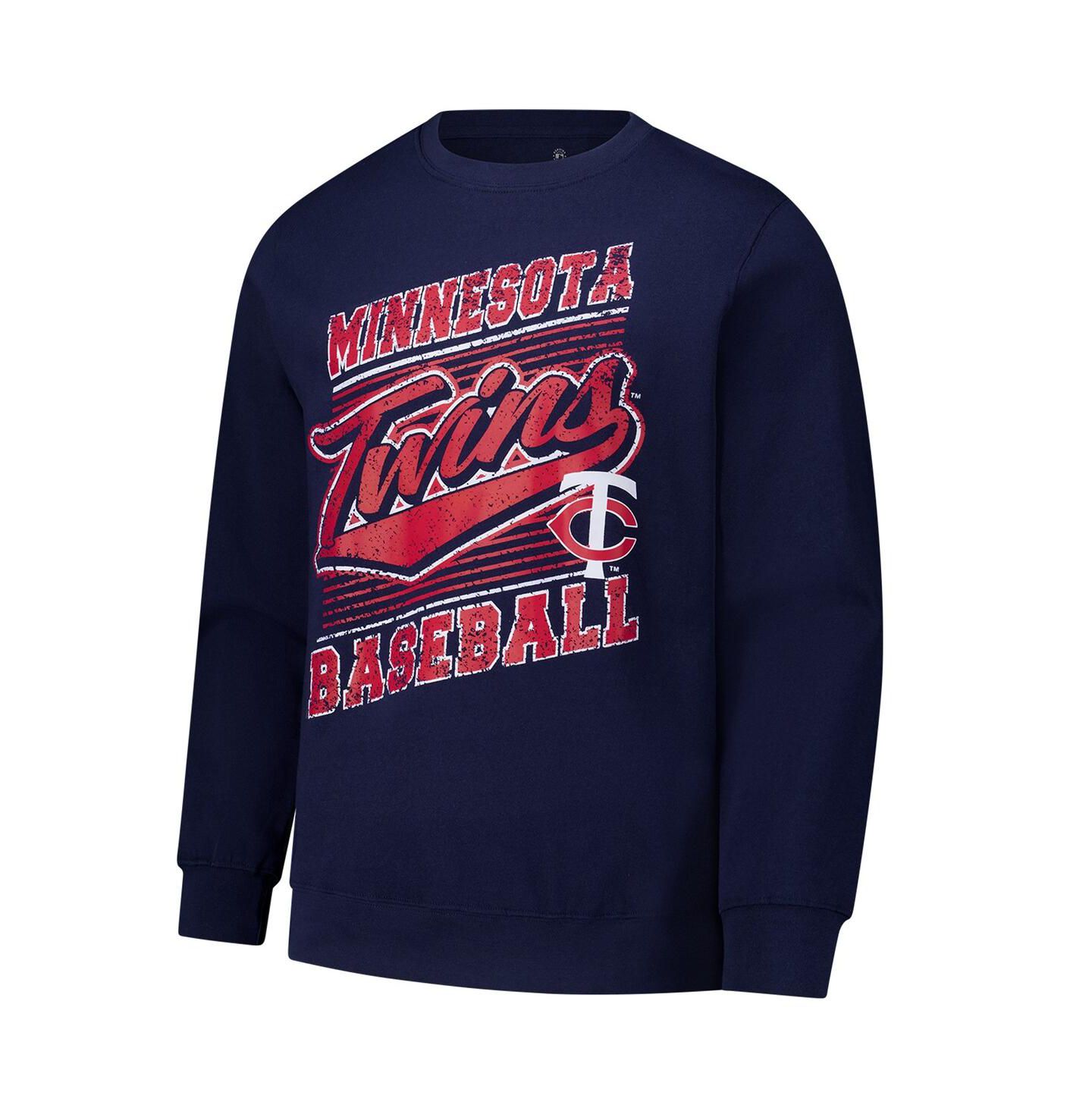 Мужская толстовка Stitches Navy Minnesota Twins Lightweight Crew — фото 2