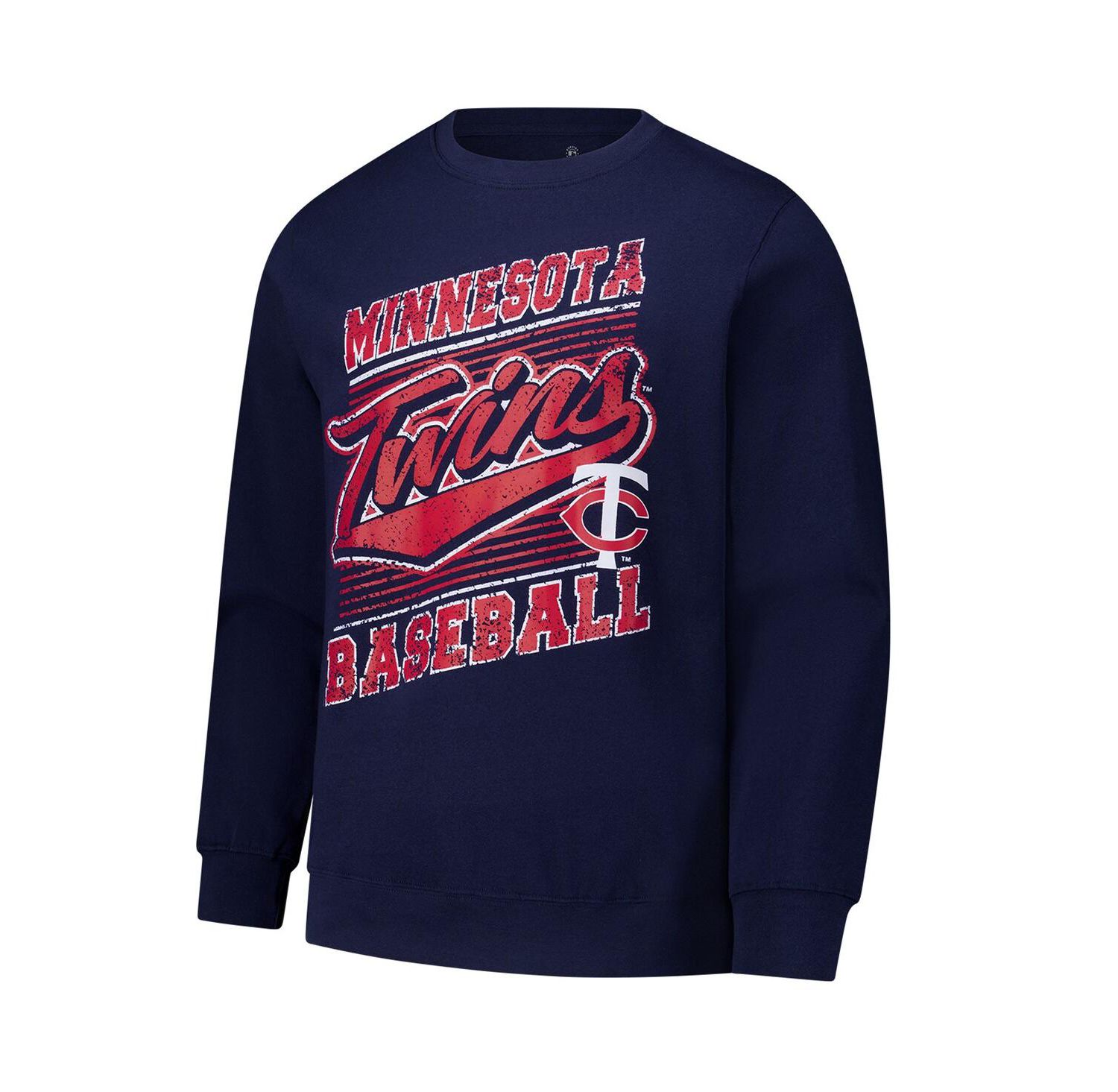 Men's Navy Minnesota Twins Lightweight Crew Sweatshirt