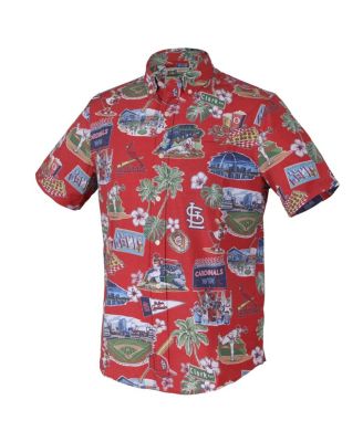 Men's Red St. Louis Cardinals Scenic Tri-Blend Performance Button-Up Top
