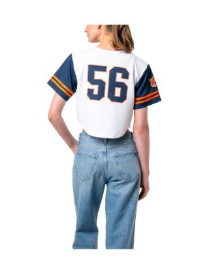 Women's White Auburn Tigers Baseball Jersey Cropped T-Shirt