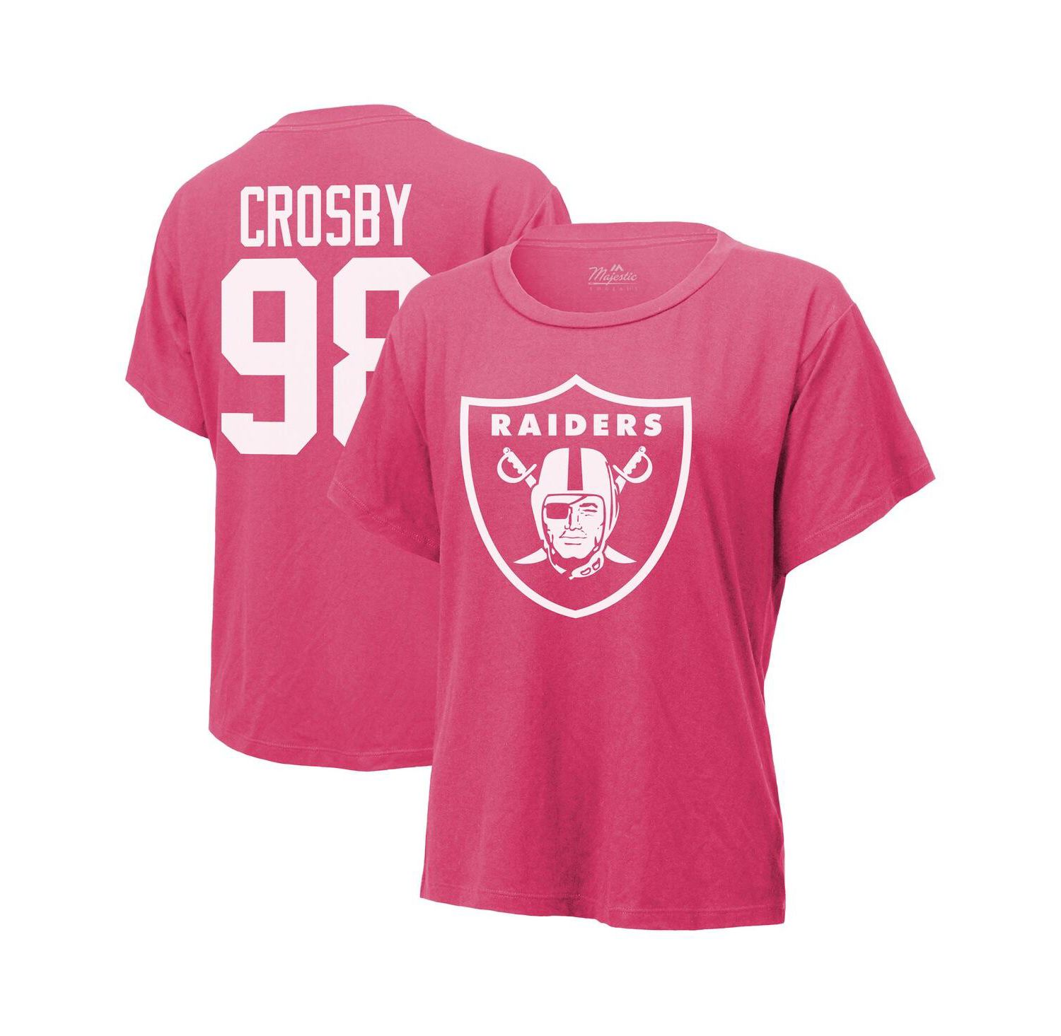 Women's Maxx Crosby Pink Las Vegas Raiders Name & Number T-Shirt