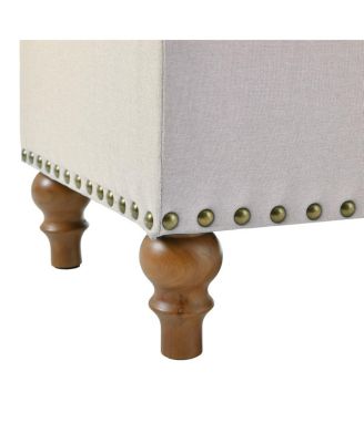Tufted Storage Ottoman Bench with Nailhead Trim & Hinged Lid – Upholstered Multi-Purpose Seating for Bedroom, Entryway & Living Room.