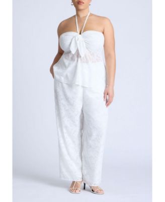 Women's Plus Size Neck-Tie Halter Top