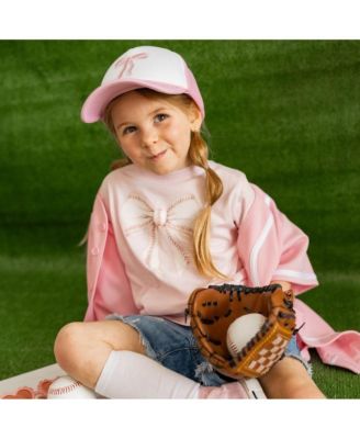 Baby Girls Baseball Bow Short Sleeve T-Shirt