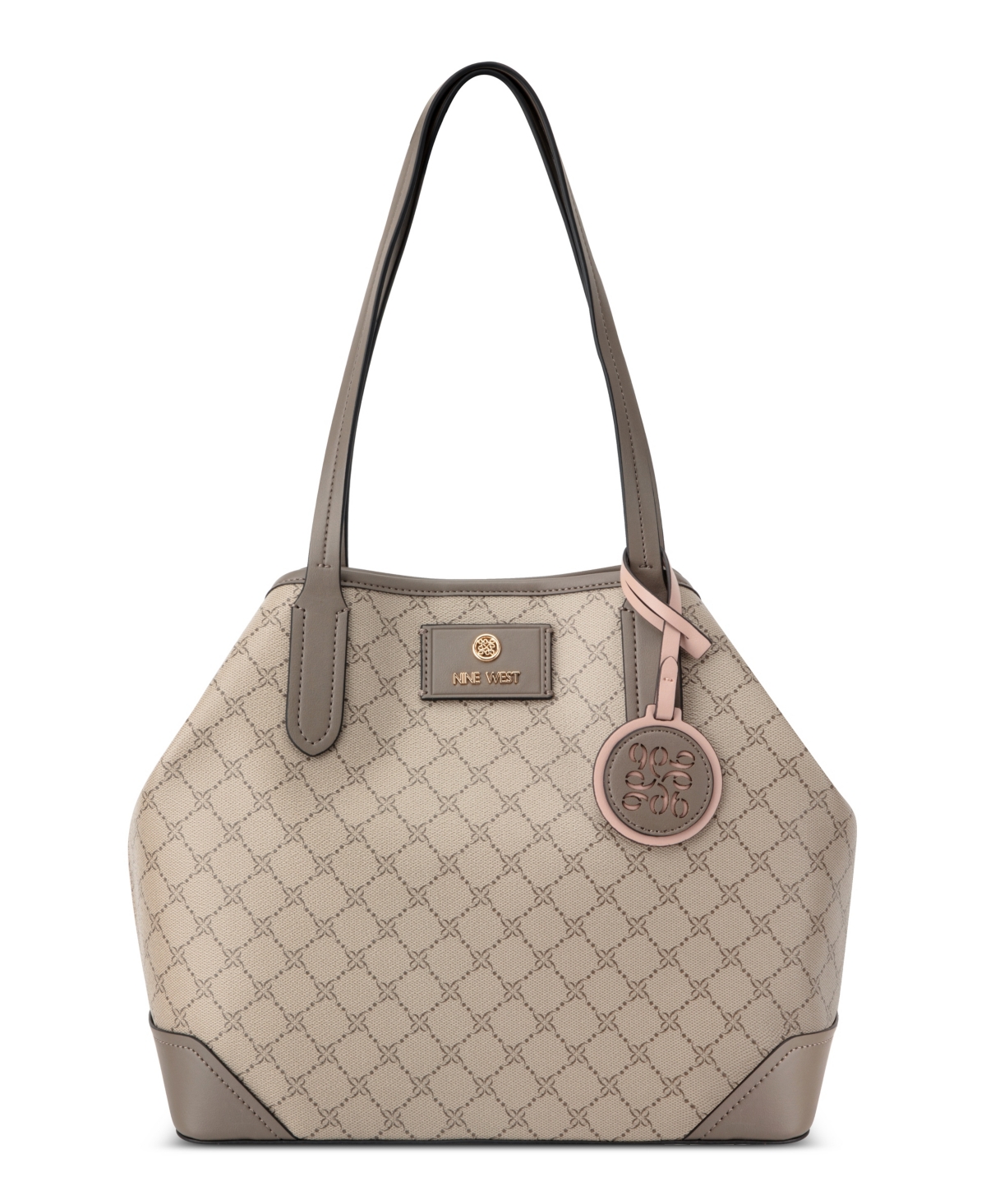 Shop Nine West Piera 2 In 1 Tote Bag In Beige Logo Flint