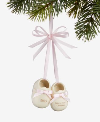 Holiday Lane - Baby's First Porcelain Pink Baby Shoes Ornament Created For Macy's