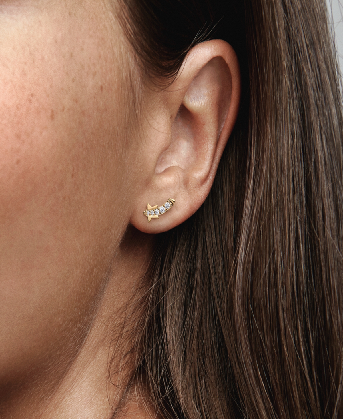 Pandora Gold-Plated Shooting Star Pave Stud Earrings