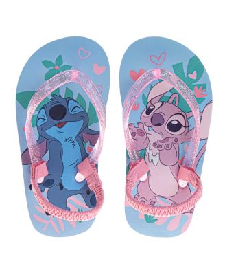 Toddler Girls Stitch and Angel Dual Sizes Flip Flop Slippers
